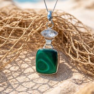 Malachite & Moonstone Necklace